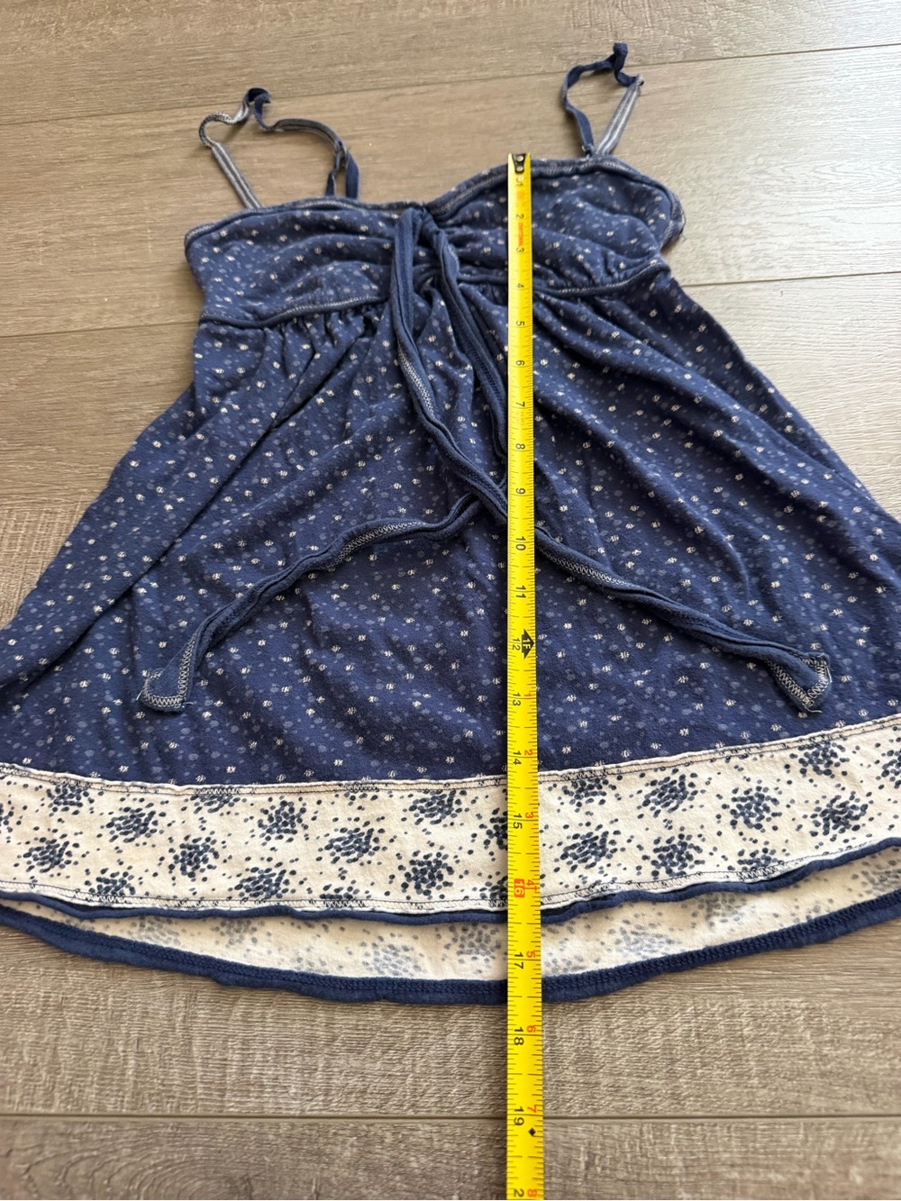 Vintage Hollister Navy Blue Printed Y2K babydoll top - Picture 5 of 7